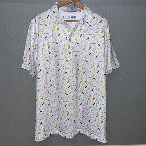 ON THE ROCKS Brand Pre-Mixed Alcohol Drinks Cocktails Polo Shirt -NWOT - Size XL